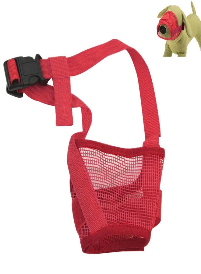 فوتابا كمامة فوتابا للكلاب قابلة للتعديل مضادة للنباح، شبكية ناعمة للفم - أحمر - حجم كبير جدًا - Image 3